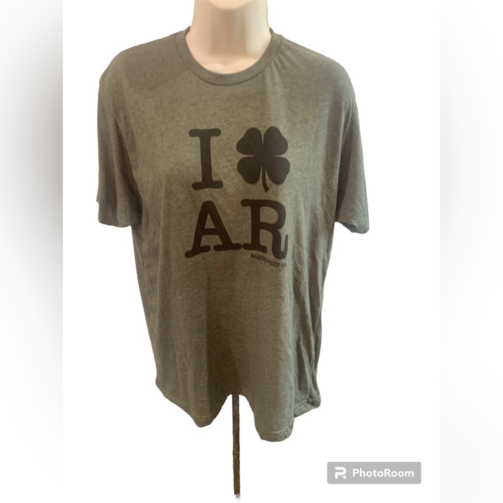 Green I Clover “Irish” Arkansas Tee Size Large Soft Happy State Co